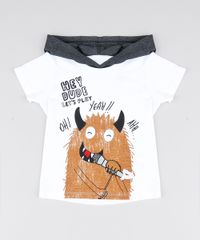 Camiseta-Infantil-de-Monstrinho-com-Estampa-Interativa-e-Capuz-Manga-Curta-Branco-9530785-Branco_1