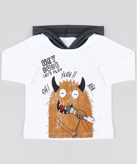 Camiseta-Infantil-de-Monstrinho-com-Estampa-Interativa-e-Capuz-Manga-Longa-Branco-9530786-Branco_1