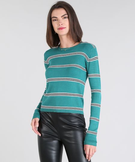 Sueter-Feminino-Basico-em-Trico-Listrado-Decote-Redondo-Verde-Agua-9325938-Verde_Agua_1 Sueter-Feminino-Basico-em-Trico-Listrado-Decote-Redondo-Verde-Agua-9325938-Verde_Agua_1