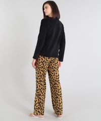 Pijama-Feminino-em-Plush-Estampado-Animal-Print-Preto-9371922-Preto_2