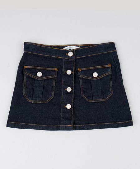 Saia-Infantil-Jeans-com-Bolsos-Azul-Escuro-9541173-Azul_Escuro_1