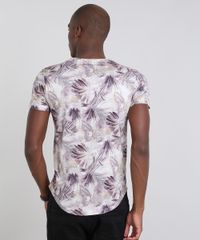 Camiseta-Masculina-Estampada-Folhagem-Manga-Curta-Gola-Careca-Bege-9514816-Bege_2