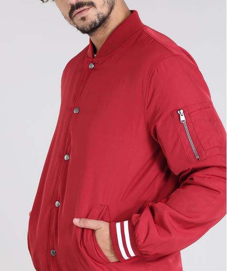 jaqueta bomber vermelha masculina
