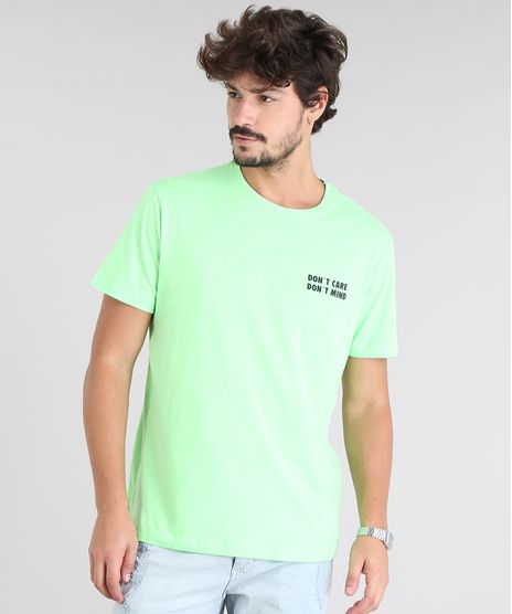 Camiseta-Masculina--Don-t-Care-Don-t-Mind--Manga-Curta-Gola-Careca-Verde-Neon-9601069-Verde_Neon_1