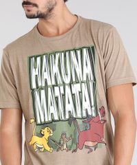 Camiseta-Masculina-O-Rei-Leao--Hakuna-Matata--Manga-Curta-Gola-Careca-Kaki-9545263-Kaki_4