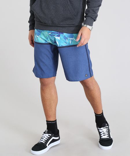 Bermuda-Surf-Masculina-Estampada-Folhagens-com-Cordao-Azul-Marinho-9524946-Azul_Marinho_1