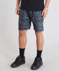 Bermuda-Masculina-Estampada-Folhagens-em-Moletom-Verde-9467473-Verde_1
