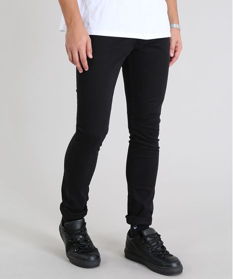 calças skinnies masculinas preta