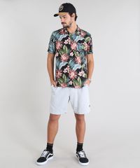 Camisa-Masculina-Estampada-Tropical-com-Bolso-Manga-Curta-Preta-9525315-Preto_3