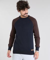 Sueter-Masculino-em-Trico-com-Manga-Raglan-Listrada-Gola-Redonda-Azul-Marinho-9475499-Azul_Marinho_1
