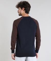 Sueter-Masculino-em-Trico-com-Manga-Raglan-Listrada-Gola-Redonda-Azul-Marinho-9475499-Azul_Marinho_2