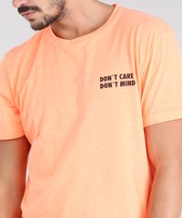 Camiseta-Masculina--Don-t-Care-Don-t-Mind--Manga-Curta-Gola-Careca-Laranja-Neon-9601069-Laranja_Neon_4