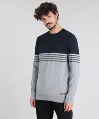 Sueter-Masculino-em-Trico-Listrado-Gola-Redonda-Azul-Marinho-9475498-Azul_Marinho_1
