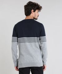 Sueter-Masculino-em-Trico-Listrado-Gola-Redonda-Azul-Marinho-9475498-Azul_Marinho_2