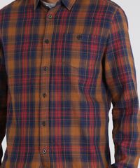 Camisa-Masculina-Estampada-Xadrez-com-Bolso-Manga-Longa-Caramelo-8448868-Caramelo_4