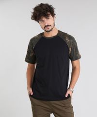Camiseta-Masculina-Raglan-com-Estampa-Militar-Manga-Curta-Gola-Careca-Preta-9540848-Preto_1