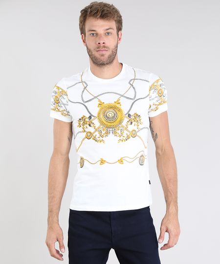Camiseta-Masculina-Estampada-de-Arabescos-Manga-Curta-Gola-Careca-Branca-9524267-Branco_1