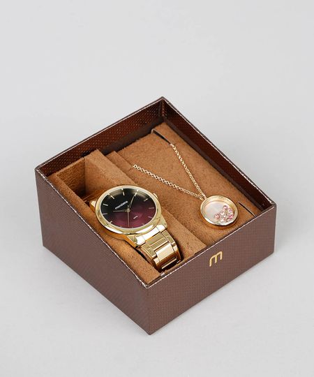 Kit-de-Relogio-Analogico-Mondaine-Feminino---Colar----53606LPMVDE3KB-Dourado-9553325-Dourado_1