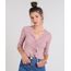 Blusa-Feminina-Cropped-Estampada-de-Poa-com-Amarracao-Manga-7-8-Rose-9560842-Rose_1