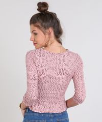 Blusa-Feminina-Cropped-Estampada-de-Poa-com-Amarracao-Manga-7-8-Rose-9560842-Rose_2