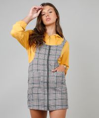 Salopete-Feminina-Estampada-Xadrez-com-Bolsos-Branca-9367275-Branco_1