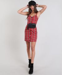 Vestido-Feminino-Estampado-Xadrez-com-Botoes-Vermelho-9564230-Vermelho_3