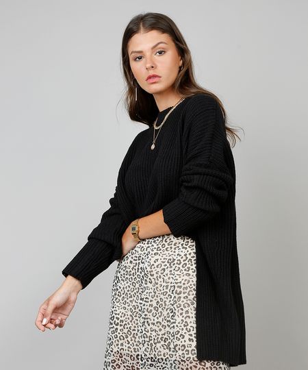 Sueter-Feminino-em-Trico-Cropped-Mullet---Preto-9350723-Preto_1