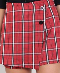 Short-Saia-Feminina-Estampada-Xadrez-com-Botoes-Vermelho-9564229-Vermelho_4