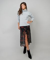 Saia-Feminina-Midi-Estampa-Floral-com-Fenda-e-Transparencia-Preta-9452013-Preto_3