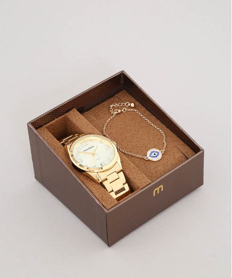 Kit-de-Relogio-Analogico-Mondaine-Feminino---Pulseira---83435LPMVDE1K-Dourado-9579336-Dourado_1