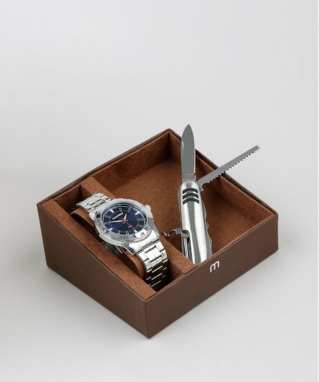 Kit-de-Relogio-Analogico-Mondaine-Masculino---Canivete----83459G0MVNE1K-Prateado-9579327-Prateado_1