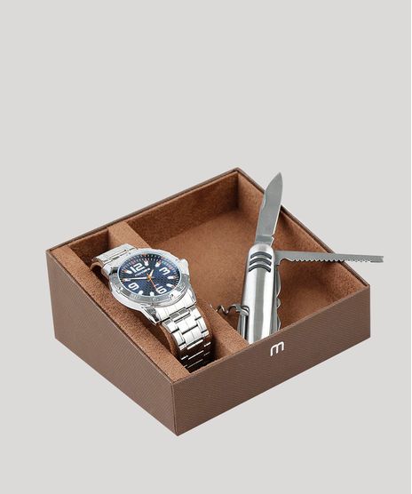 Kit-de-Relogio-Analogico-Mondaine-Masculino---Canivete---83460G0MVNE1K--Prateado-9579330-Prateado_1