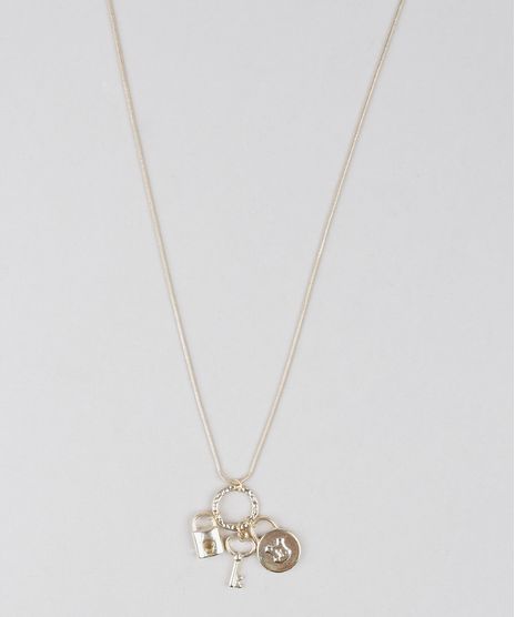 Colar-Feminino-Com-Pigentes-De-Cadeado-Dourado-9544816-Dourado_1