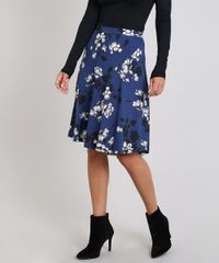 Saia-Feminina-Midi-Evase-Estampada-Floral-Azul-Marinho-9533427-Azul_Marinho_1
