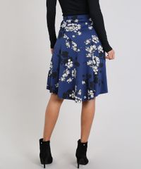 Saia-Feminina-Midi-Evase-Estampada-Floral-Azul-Marinho-9533427-Azul_Marinho_2