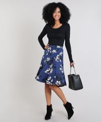 Saia-Feminina-Midi-Evase-Estampada-Floral-Azul-Marinho-9533427-Azul_Marinho_3