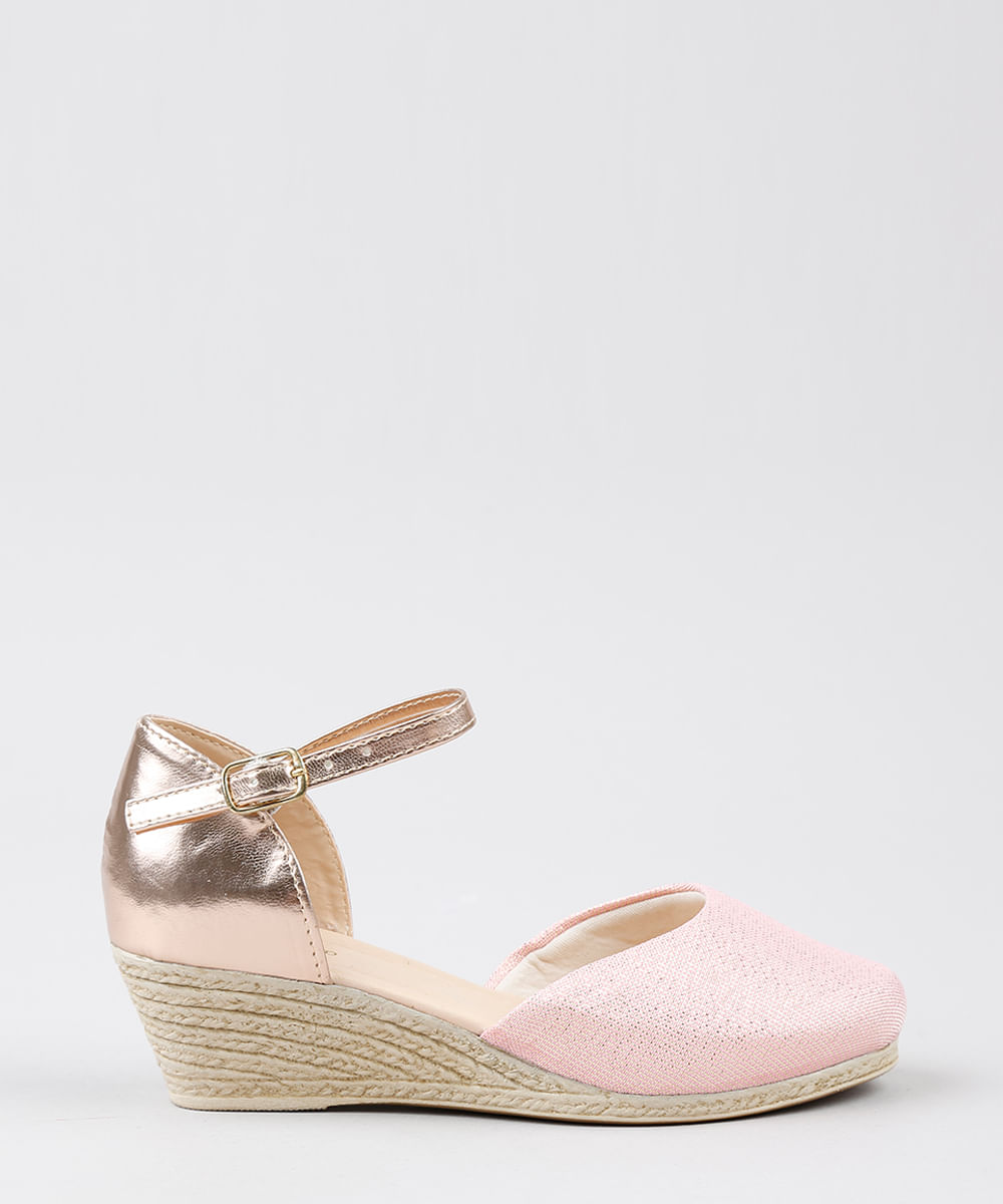 Espadrille Infantil com Lurex Rosa Claro