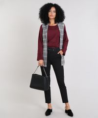 Blusa-Feminina-Ampla-em-Trico-Quadriculado-Vinho-9421138-Vinho_3