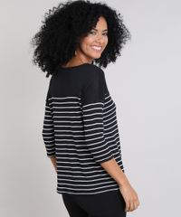 Blusa-Feminina-Listrada-em-Trico-Manga-7-8-Preta-9548894-Preto_2