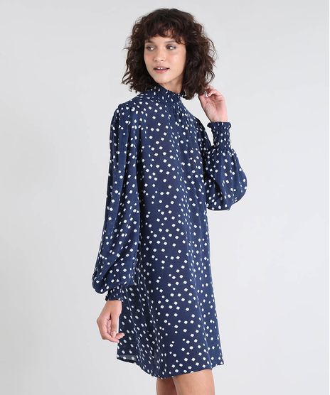 Vestido-Feminino-Mindset-Estampado-Poa-Manga-Ampla-Gola-Alta-Azul-Marinho-9606525-Azul_Marinho_1