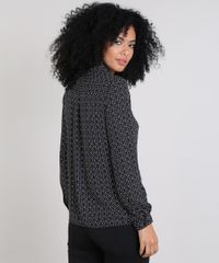 Camisa-Feminina-Estampada-Abstrata-com-Bolsos-Manga-Longa-Preta-9420406-Preto_2