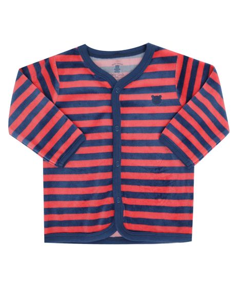 Cardigan-Listrado-em-Plush-de-Algodao---Sustentavel-Vermelho-8433487-Vermelho_1