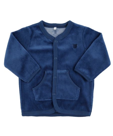 Cardigan-em-Plush-de-Algodao---Sustentavel-Azul-Marinho-8433487-Azul_Marinho_1