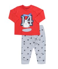 Conjunto-de-Camiseta-Vermelha---Calca-Estampada--em-Algodao---Sustentavel-Cinza-Mescla-8343989-Cinza_Mescla_1