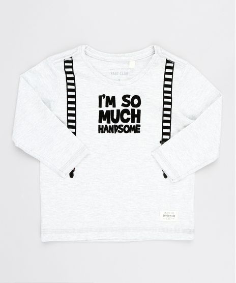 Camiseta-Infantil--I-m-So-Much-Handsome--Manga-Longa-Gola-Redondo-Cinza-Mescla-9530784-Cinza_Mescla_1