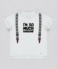 Camiseta-Infantil--I-m-So-Much-Handsome--Manga-Curta-Gola-Redondo-Cinza-Mescla-9530783-Cinza_Mescla_1