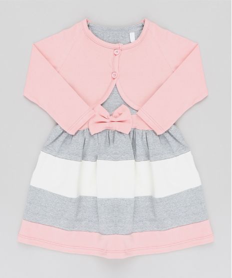 Vestido-Infantil-Sem-Manga-Cinza-Mescla---Bolero-Manga-Longa-Rosa-Claro-Rosa-Claro-9540146-Rosa_Claro_1