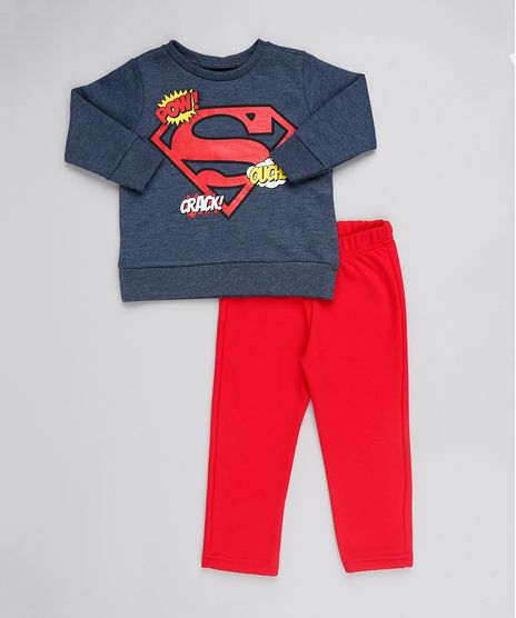 Conjunto-Infantil-Super-Homem-de-Blusao-em-Moletom-Chumbo---Calca-Em-Moletom--Vermelha-9502220-Vermelho_1