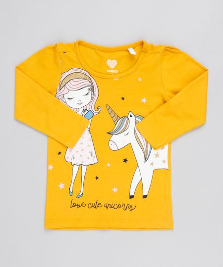 Blusa-Infantil-Unicornio--Love-Cute-Unicorns--Manga-Longa-Decote-Redondo-Amarela-9556484-Amarelo_1