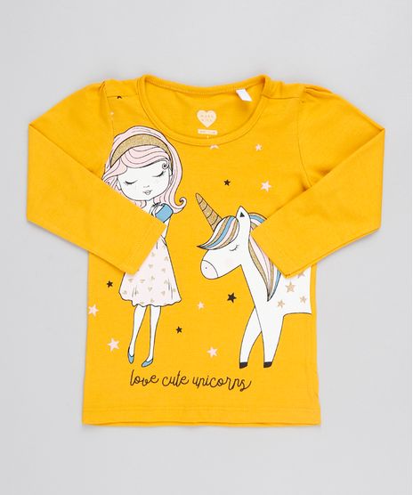 Blusa-Infantil-Unicornio--Love-Cute-Unicorns--Manga-Longa-Decote-Redondo-Amarela-9556484-Amarelo_1